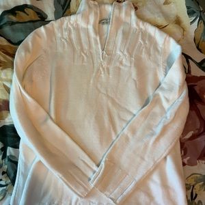 Cold water creek; white sweater zip up